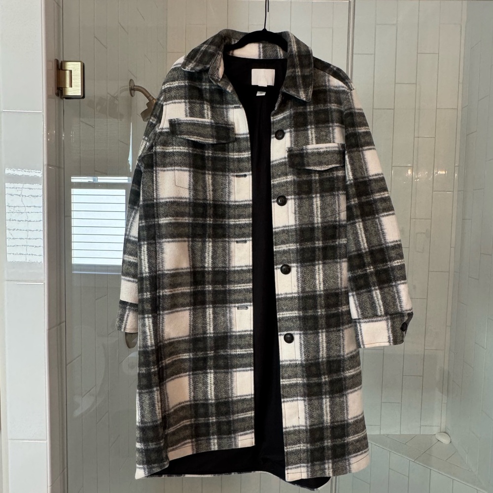 H&M plaid shacket
